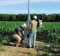 College Lorain County Community College’s Estep and students prepare to erect a small turbine for an Ohio farmer.