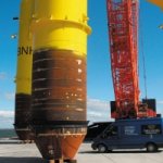 hydraulic seals_1 The inflatable grout packer mounted on a pile (cylinder driven into the seabed) will expand around a tripod leg like one in the picture to the right. Grout poured between the two will harden and form a solid joint.