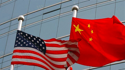 US and China flags