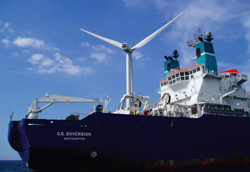 Boat with Wind Turbine Boat with Wind Turbine