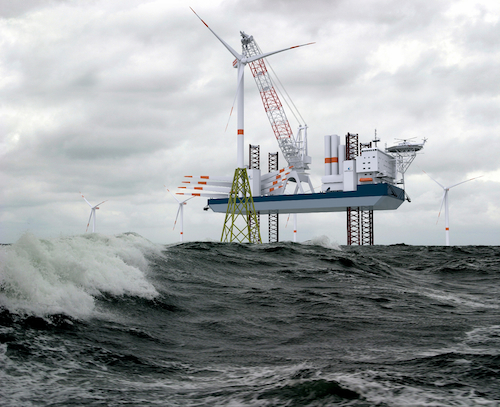 The turbine installation vessel The turbine installation vessel