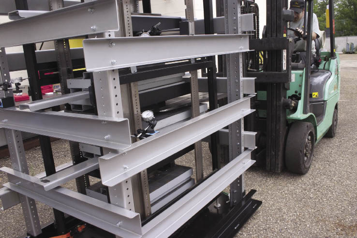 Enclosures are tested for their weight-load capacity by measuring deflection on several structural points of the frame when loaded with different static loads.