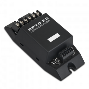 The compact Network LED Dimmer, a solid-state and networkable device, uses pulse width modulation (PWM) to control LED brightness (0 to 100%) for 9 to 30 Vdc constant voltage LED lighting assemblies such as lamps, bulbs, strips, ropes, and bars.