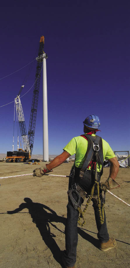 A worker on a wind site.