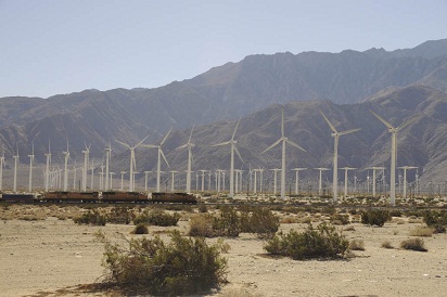 Wind farm in the desert.