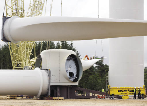 The first SWT-6.0-154 offshore wind turbine will work in Østerild, Denmark. The direct-drive machine is equipped with the world’s longest rotor blades, each measuring 75m.