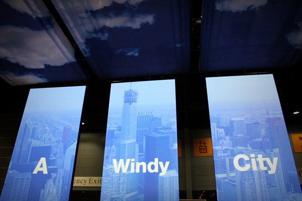 The BASF Corporation said it best with a massive LCD-display: Chicago is “a windy city,” especially this week. A BASF spokesperson says few items on the show floor haven’t incorporated its products in some way.