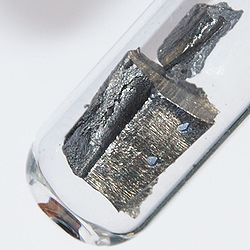 Neodymium, shown here, is used in high-performance magnets (permanent magnet motors or PMs) for hybrid vehicles, offshore turbines, and defense guidance systems. 