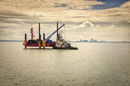 In early May, a jack-up barge with 90-ft legs performed pressure tests and extracted soil samples from Lake Erie where the nonprofit Lake Erie Energy Development Corporation (LEEDCo) plans to erect up to nine, 3MW wind turbines in 2016. The analysis is essential to LEEDCo’s effort to build the first freshwater wind farm in America and will ensure the turbines’ foundation design is tailored to the Lake Erie environment. The work was completed by mid May.