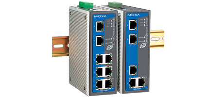 With EtherNet/IP embedded, the EDS-405A/408A-EIP switches are visible with custom faceplates in FactoryTalk View industrial management software, for greater operational and network visibility in factory automation HMIs.