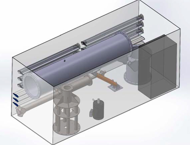 Eastern Wind Power also has plans to manufacture a mobile unit that would be applicable to disaster relief, remote location and developing countries. The turbine would be mounted horizontally in an ISO steel box loaded with all the necessary electronic equipment. The tower would be raised pneumatically or mechanically, using the box as a base. It could be transported by helicopter or on wheels.