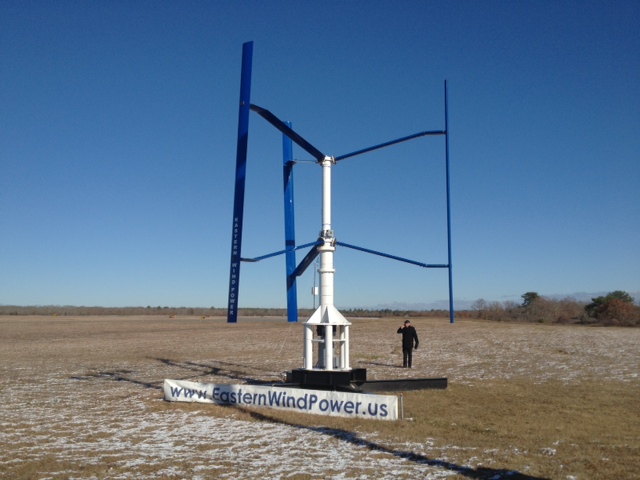 A prototype turbine was commissioned with grid connection in September 2011, producing power for the airport. A year later, a production model replaced the prototype. The Sky Farm is a lift based with a Darrieus H-type rotor. Eastern Wind Power has been issued six U.S. Patents and has applied for more in the EU and Canada.