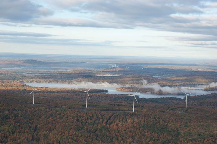 First Wind operates five wind projects in Maine and one in Sheffield, VT. Rollins Wind in Maine, above, powers more than 20,000 Maine homes