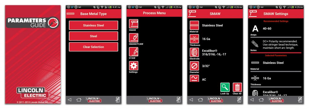 Lincoln weld parameter app