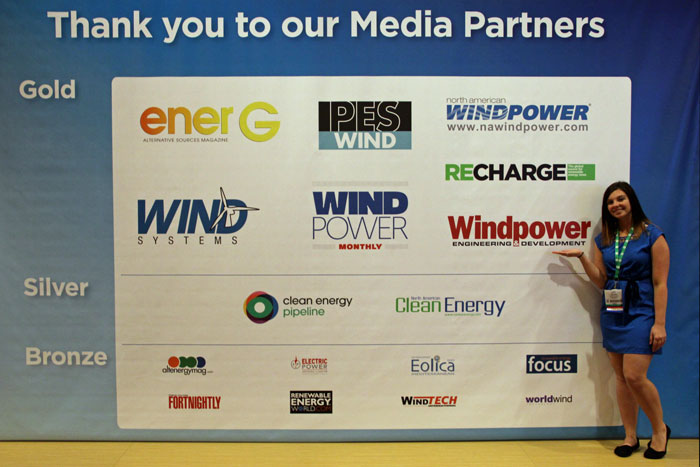Windpower Engineering and Development social media coordinator Heather Centorbi and the rest of the staff are happy to be hear at Windpower 2014 in Las Vegas!
