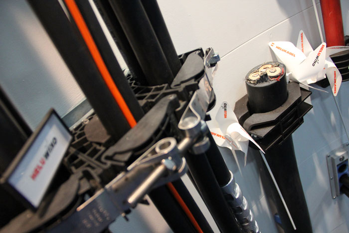 Helukabel displayed these torsion rated aluminum and copper control and power cables. These cables are rated 1 and 2 kV WTCC and for temperatures between -40°C and 90°C. The cables are also UL-CSA FT4 tray rated.