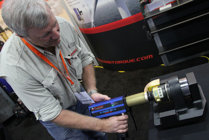 Rad Torque Systems displayed its E-Rad Blu electronic torque gun with Bluetooth-enabled calibration and data collection. The E-Rad Blu can auto-calibrate with the company’s patented smart socket, which has a digital readout.
