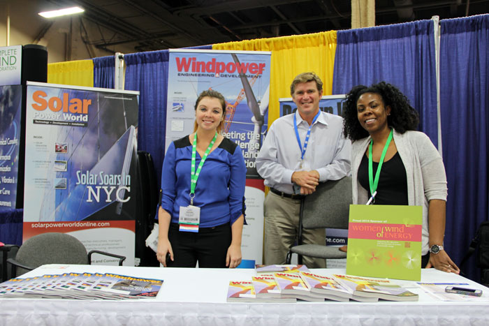 Windpower 2014 attendees -- it's been great! See you next year. From left to right: Windpower Engineering and Development's Heather Centorbi, Todd Tidmore, and Nic Sharpley.