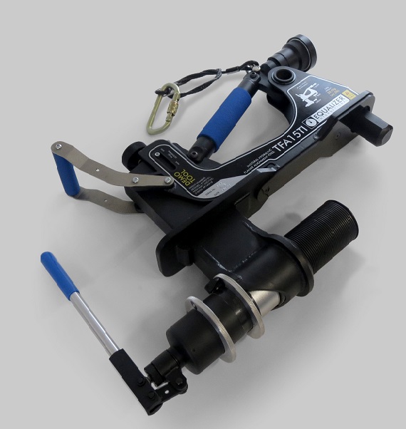 This tool will be used to resolve bolt-hole misalignment on flanges within the inside of wind turbine tower sections during assembly or installation.