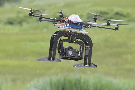 Remote controlled air vehicles of this sort carrying cameras capable of 24 megapixel images could perform initial turbine blade inspections more quickly and less expensively than technicians on ropes. FAA rules stand in the way but may change soon.