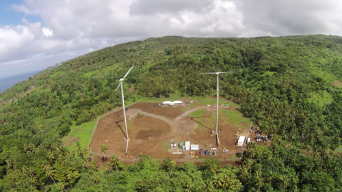 The project features two collapsible two-bladed turbines ideal for the regions cyclones.