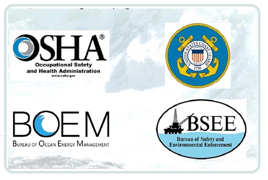 Prescriptive health and safety regulations do not currently exist. However, the regulatory agencies identified have an EHS role defining them for offshore work.