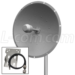 The kits include a pair of low loss cable assemblies to connect the RocketM2 and M5 access point to the antenna.