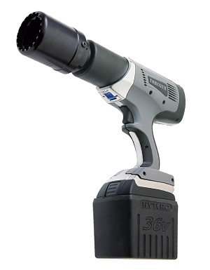 The two-speed 36-volt Battery Gun, featuring a lithium series battery, metal frame and color user interface.