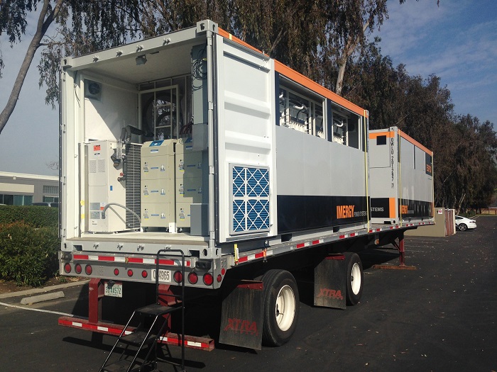 The ESP250 comes in a 20 ft shipping container for easier transport. Ganging them together provides storage for many MW.