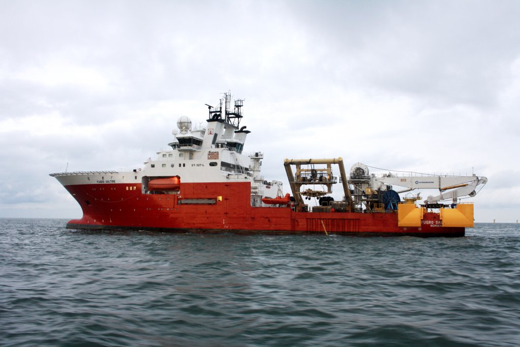 Fugro Saltire trenching and cable-lay vessel.