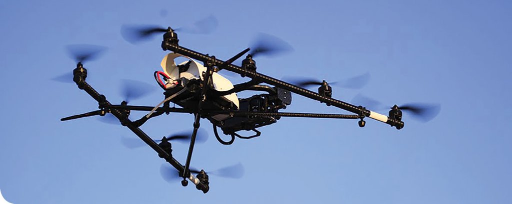 The AAIR drone will carry a camera capable of 25-megapixel images. The frame is wider at one end to accommodate an unobstructed view for the camera.