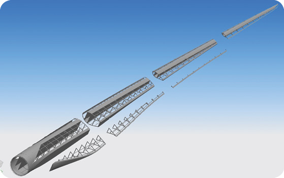 A Wetzel led team will develop a field-assembled blade called "SparBlade using a lightweight bonded composite space frame between 62 to 74 meters,