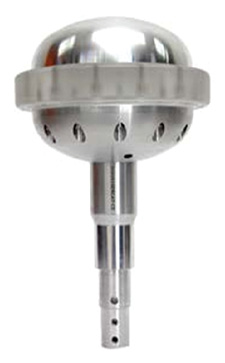 The Halo deionizing device works like a capacitor. The top and bottom of the aluminum domed portions are separated by a disk of insulating PVC. Positive and negative charges collect on opposite sides of the disc. Draining one charge to ground prevents ground originating streamers from reaching those coming from the clouds.