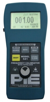 The Saelig PIE offers an accuracy of ± 0.005% of range, the calibrator can be used for devices with frequencies from 1 cycle/hour to 20.000 kHz.