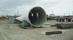 A decommissioned turbine blade. 