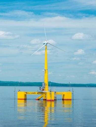 The University of Maine has demonstrated a 1:8-scale prototype of their floating VolturnUS foundation,
