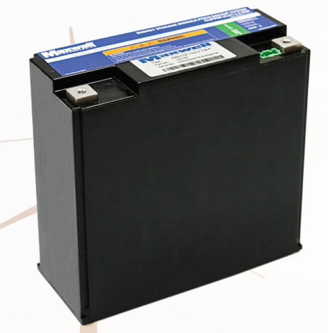 For the Clipper turbine, the ultracapacitor is a drop-in replacement for batteries. Typically 18 modules replace the batteries on one turbine blade.