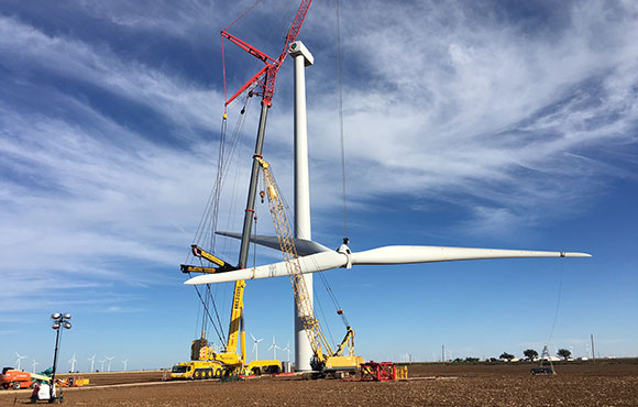 The 257-MW Wake Wind Energy Center includes 150 GE wind turbines