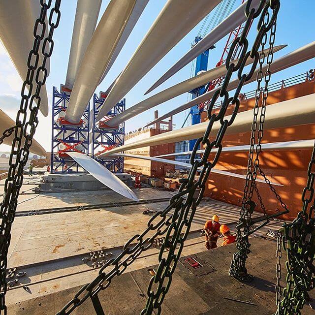 Turbine blades on the dock
