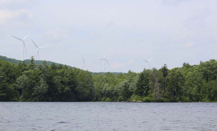 Visual simulation of the New Hampshire wind farm installation.