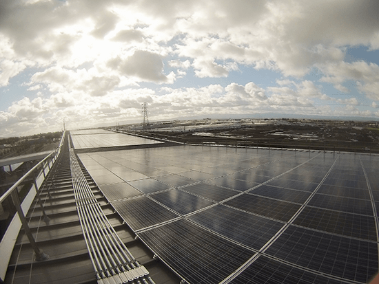 BART track enhanced by wind and solar power