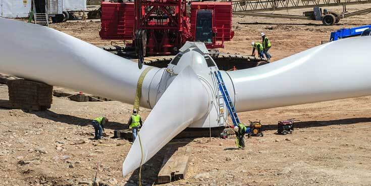 Wind turbine blades ready for install