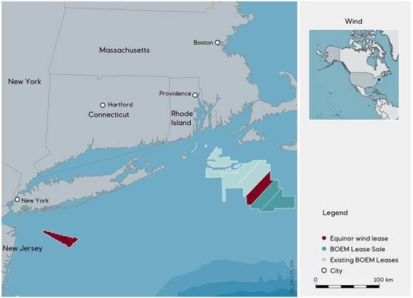 Offshore wind lease map