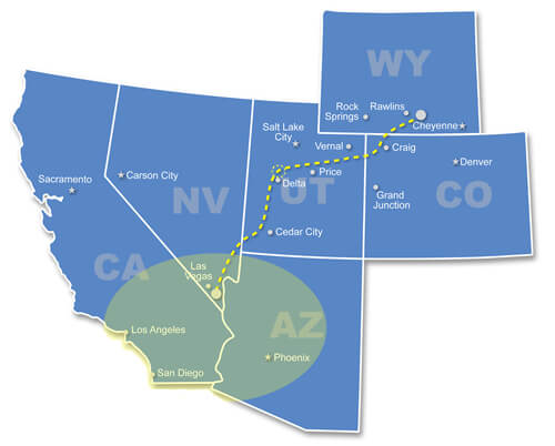 The TransWest Express Transmission Project is a high-voltage interregional electric transmission system developed by TransWest Express LLC. The TWE Project is critical new infrastructure that will deliver electricity generated by renewable resources and will strengthen the power grid that serves the Western United States.